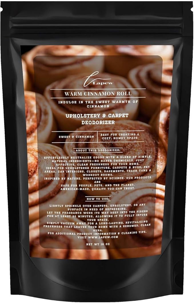 Warm Cinnamon Roll Carpet Freshener Powder 16 oz | Powerful Odor Eliminator for Home | Upholstery Deodorizer | Carpet Deodorizer | Pet Urine | Cat Litter Box