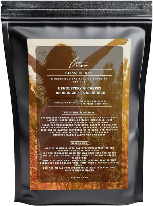 Blissful Day Carpet Freshener Powder Refill 36 oz | Powerful Odor Eliminator for Home | Upholstery Deodorizer | Carpet Deodorizer | Pet Urine | Cat Litter Box | Beautiful Day Fragrance