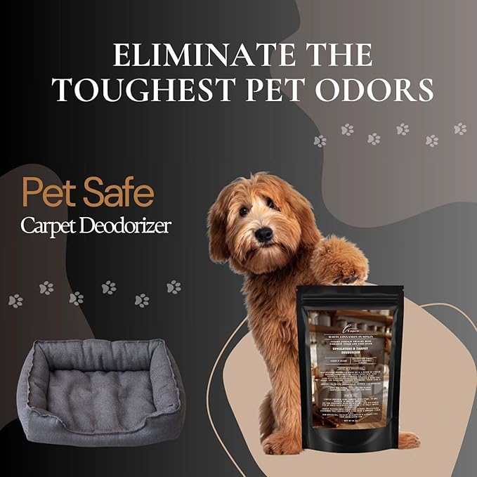 White Cinnamon Pumpkin Carpet Freshener Powder: Powerful Odor Eliminator for Home, Upholstery Deodorizer, Carpet Deodorizer, Pet Urine, Cat Litter Box - White Pumpkin Fragrance