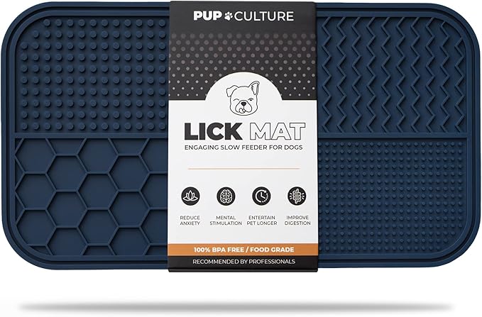 Pup Culture Dog Lick Mat for Dogs, Feeding Pad for Anxious Pets Plus 4 Different Puzzles for Mental Stimulation for Dogs - Supports Mental, Dental, and Digestive Health, Bite Resistant and Heavy Duty
