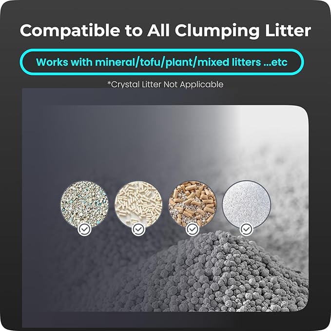 TYPro Self Cleaning Cat Litter Box Automatic Hands-Free Smart Robot self Cleaning Cat Litter Box for Multiple Cats with APP Control Safe with Litter Mat Waste Bags and Deodorizer Dark Grey