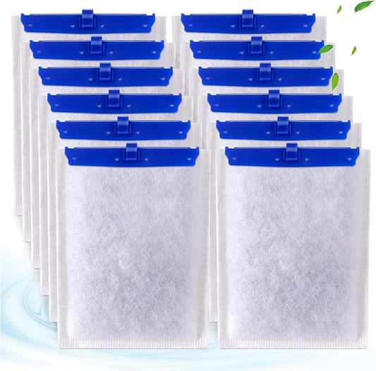 12-Pack Large Replacement Filter Cartridges Compatible with Tetra Whisper Bio-Bag Filters Large Aquarium Filter Cartridges for Whisper 20i/40i /IQ20/30/45/60 PF20/30/40/60 Power Filters