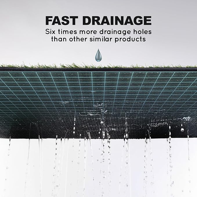 HQ4us Dog Grass Pad with Tray Small 23" x 16" Dog Litter Box Toilet for Puppy (No Grate) with 2×Artificial Grass for Dogs with Hemmed Edge, Pee Pads for Dogs, Realistic, Less Stink, Potty for Balcony