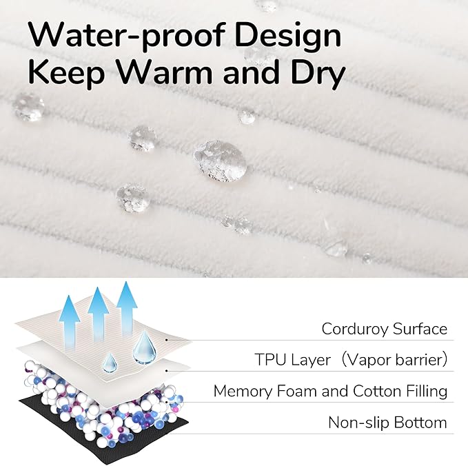 FUKUMARU Cute Dog Bed, Fluffy Pet Bed with TPU Layer Keeping Lining Dry, Dog Couch Medium Size Dogs Easy to Care, Warm Cat Bed with Removable Zipper Cover, 36inch, Large, Cream