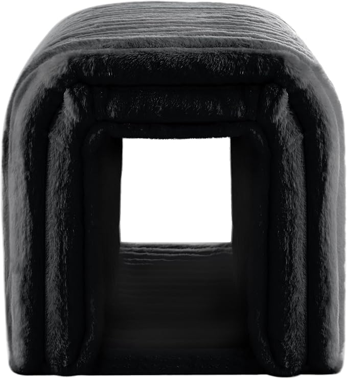 Storage Bench Pet Supplies Corduroy Bench Cat's nest to Hide for The Living Room, Entryway and Bedroom (Black)