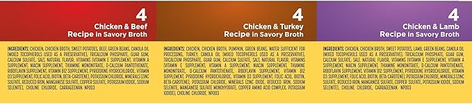 Nature's Recipe Nature’s Recipe 2.75 Ounce Grain Free Chicken & Beef, Chicken & Turkey, Chicken & Lamb Wet Dog Food Variety Pack, 12 Pack, 2 Count Case