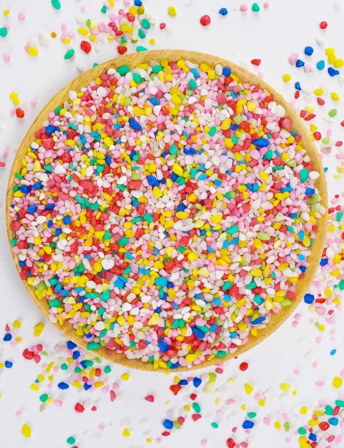 TOYPOPOR 6 lb Decorative Rocks, Mini Rainbow Gravel Pebbles Aquarium Gravel Mixed Color Stones Succulent Cactus Bonsai Gritty Mix Rocks for Top Dressing, Plants, Fish Tank, Lanscaping, Home Decor