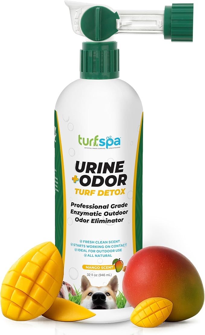 Urine & Odor Turf Detox: 32 oz Mango Scented Professional Enzyme Cleaner & Odor Eliminator for Artificial Grass, Turf, Concrete & Patios, Pet Urine Enzymatic Cleaner for Dogs & Cats