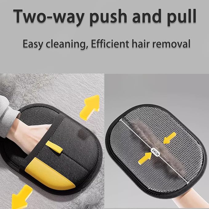 2 Pcs Pet Hair Remover Glove, 2025 Upgrade Reusable Double Sided Electrostatic Gloves Pet Hair Remover, Washable Pet Grooming Gloves for Couch, Furniture, Carpet, Car Seat (2Pcs)