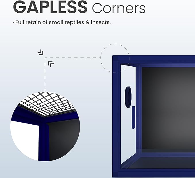 85 Gallon Snake Enclosure, Front Opening Reptile Tank for Easy Maintenance, Reptile Terrarium with Top Screen Ventilation 48''x24''x18''