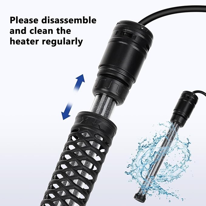 AQQA Aquarium Heater,Submersible Fish Tank Heater 59-93°F/15-34°C External Controller,Rapid Heating,Ultra-high Temperature Protection,Automatic Power-Off When Leaving Water (300W for 53-80 Gallon)