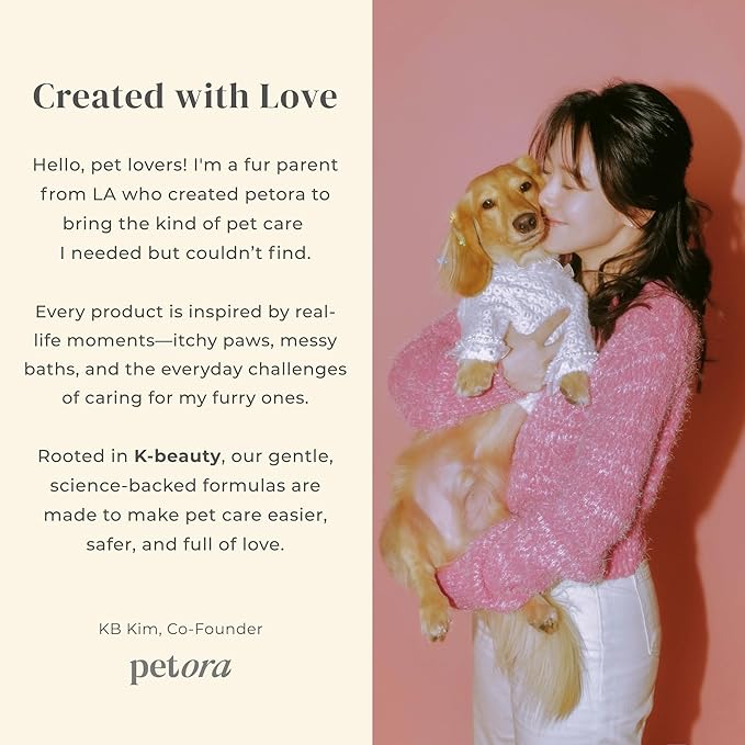 [petora] BRUSH ON ME Gentle Facial & Eye Comb for Dogs & Cats | Smooth & Stress-Free Tear Stain Remover | Fine-Tooth Grooming Tool with Rounded Tips | Comfortable Grip for Daily Pet Grooming