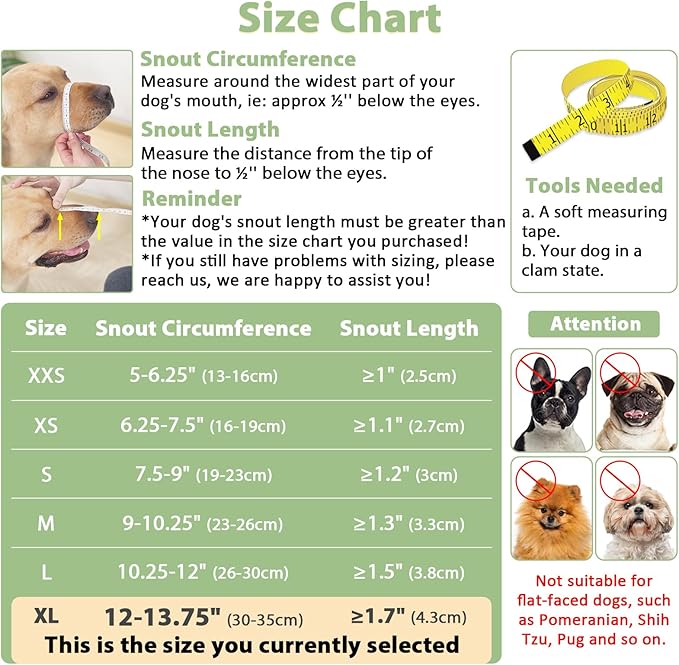 Mayerzon Dog Muzzle with Hook and Loop for Large Medium Small Dogs, Patented Soft Mesh Beagle Labrador Puppy Muzzles for Biting Chewing Grooming, Breathable, Adjustable, Allows Panting Drinking