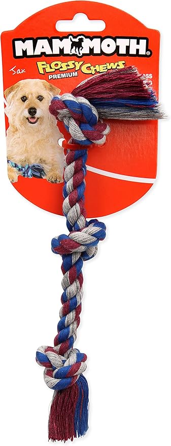 Mammoth Flossy Chews Color Rope Tug – Premium Cotton-Poly Tug Toy for Dogs – Interactive Dog Rope Toy – Tug Dog Chew Toy