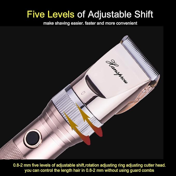 Dog Clippers for Grooming, 12V Pet Hair Clipper, Professional Heavy Duty Pet Grooming Clipper Corded Dog Trimmer for Thick Coats with Guard Combs Brush for Dogs Cats