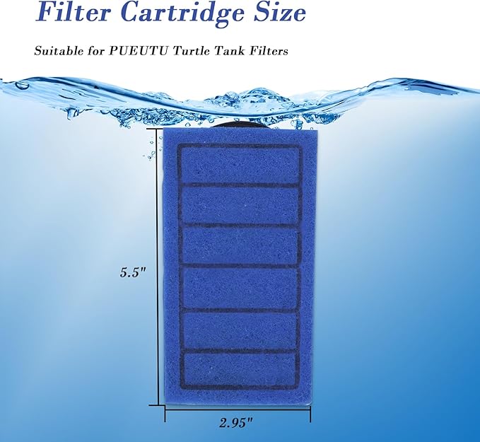 Aquarium Filter 5PCS Filter Cartridges, Replacement for Waterfall Filter Fast and Effective Filtration Turtle Filter