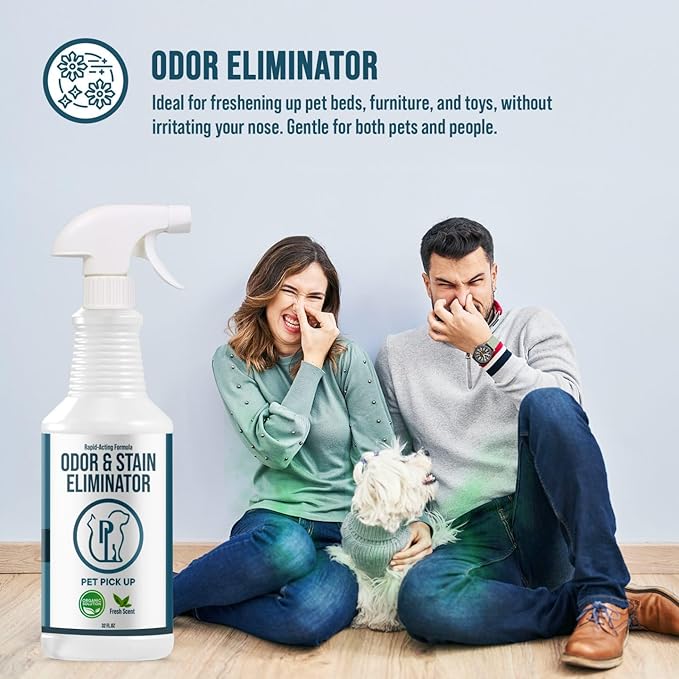 Dog & Cat Urine Enzyme Cleaner – Enzymatic Pet Stain & Odor Eliminator Spray for Carpet, Rugs, Litter Box & Artificial Turf – Non-Toxic, Ready to Use, 32 oz