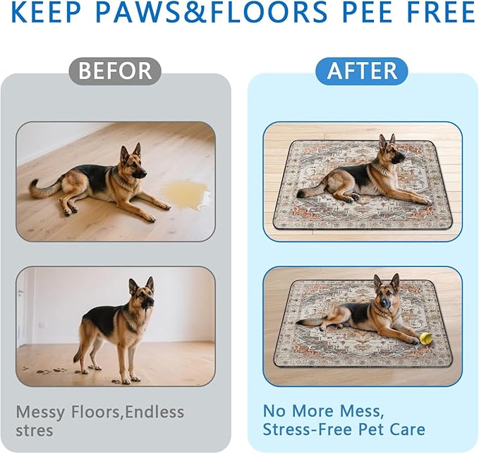 Washable Pee Pads for Dogs 2 Pack, Absorbent Reusable Puppy Pads Waterproof, Leakproof & Non-Slip Whelping Pad, Potty Training Pads for Dogs Playpen Mat 48x48