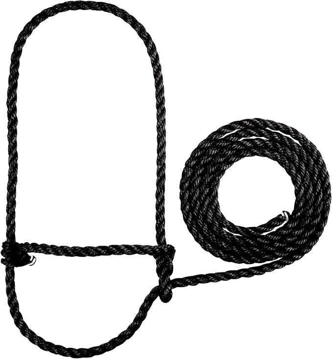 Weaver Leather Livestock Cattle Poly Rope Halter Black