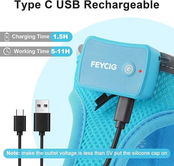 Light Up Dog Harness,Rechargeable LED Dog Harness for Small Medium Large Dogs,Reflective Lighted Safety Vest for Night Walking & Camping,Lightweight & Adjustable,Blue,XS