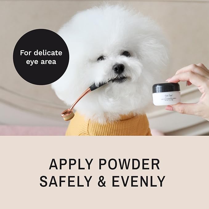 Eye Envy ProPowder Applicator Brush for Dogs and Cats. Use to Safely and Evenly Apply Tear Stain Powder. Large. Washable Superfine Fiber Hair. Long Tapered Bristles. Ergonomic Handle