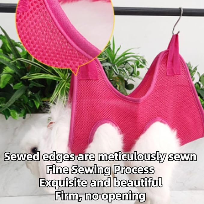 Rabbit Grooming Hammock with Safety Belt for Nail Clipping, Grooming, Bunny Bathing Bag for Nail Trimming, Cat Claw Care Bag, Small Animal Grooming Harness (Grey,XX-Small)