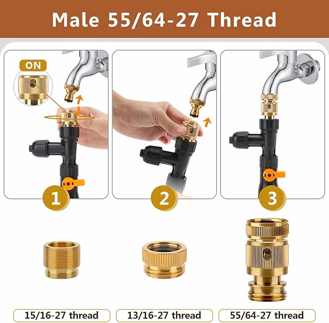 hygger Bucket-Free Aquarium Water Change Kit Metal Faucet Connector Fish Tank Vacuum Siphon Gravel Cleaner with Long Hose 49FT Drain & Fill