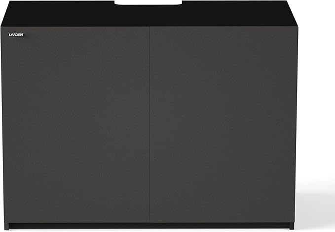 LANDEN Aquarium Wooden Stand and Cabinet for up to 105 Gal Tank, Fish Reptile Sea Salt WaterTank Stand, Nano Foam Leveling Mat Included, W47.2xD23.6xH31.5 in, Wooden Matte Black Painted(Stand Only)