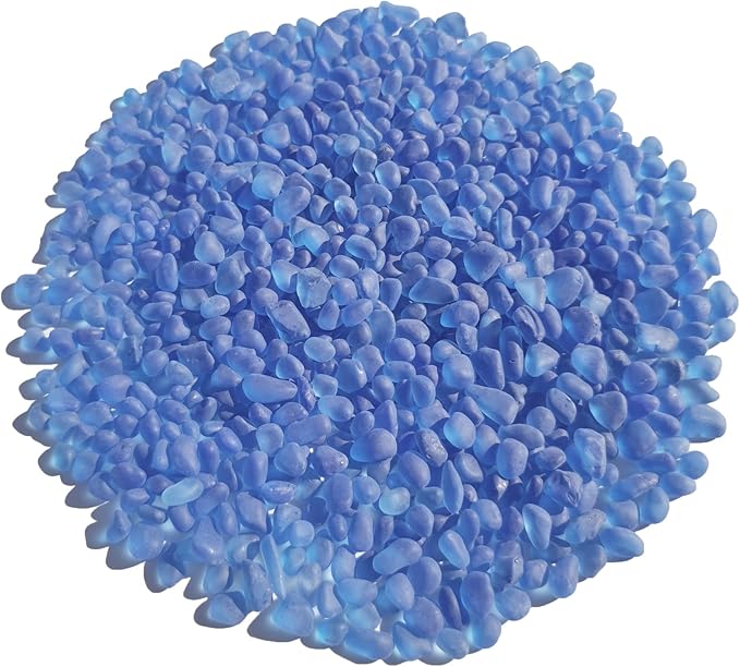 Sea Glass Stones - 0.9LB Dark Blue Frosted Glass Pebbles Gemstones - Perfect for Aquarium Rocks, Fish Tank Gravel, Vase Fillers, DIY Crafts, and Home Decor