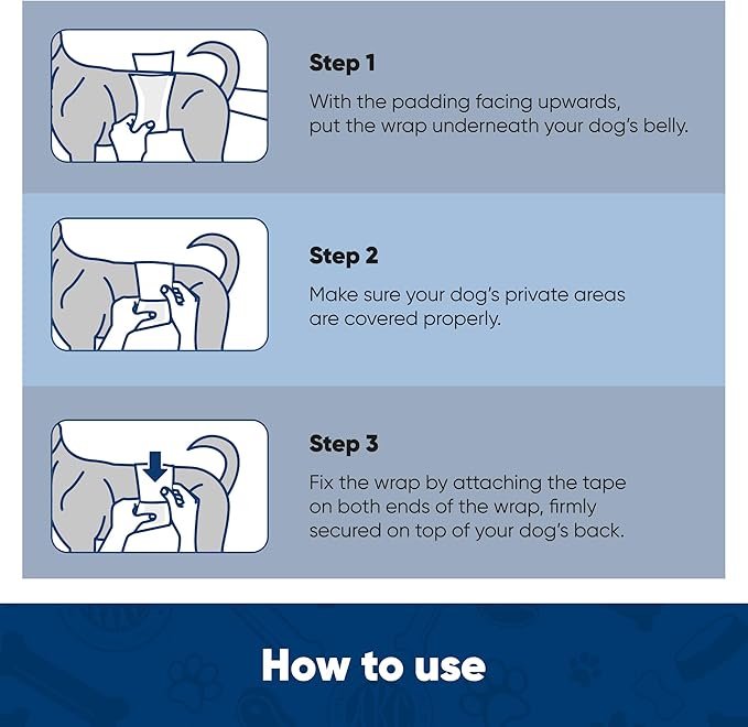 American Kennel Club Male Dog Wrap, Disposable Diapers with Wetness Indicator, X-Small, 50 Count