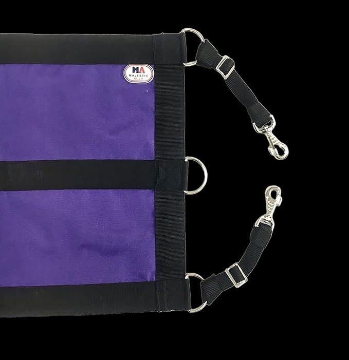 Majestic Ally 1200D 29"x19" Horse Stall Guard with Replaceable and Adjustable Length Straps and Replaceable Hardware (Purple Black)