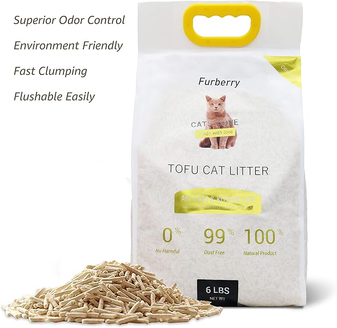 Natural Soy Litter, Tofu Cat Litter - Clumping, Flushable, Ultra Absorbent and Fast Drying - Zero Dust, Low Tracking - Unscented, 2 Pack