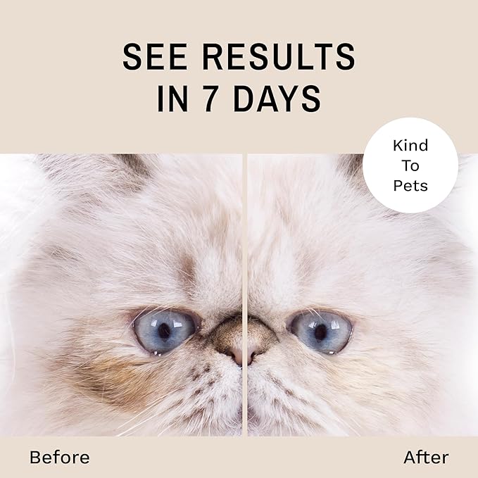 Eye Envy Tear Stain Remover Solution for Cats. 100% Natural, Safe. Treats The Cause of Stains. Recommended by Breeders, Vets, Groomers. Remove Eye Stains from Persians and Exotics. 32 oz. Made in USA