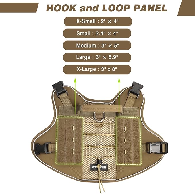 WINSEE Service Dog in Training Mesh Harness with 10 Pet Patches, Soft Air Mesh Breathable Tactical Dog Molle Vest, Reflective Military Pet Vest for Walking Hiking for Small Dogs