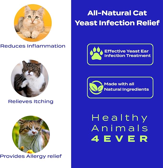 HA4E - Cat Yeast Protection - Homeopathic Support for Yeast Infections - All-Natural Preventive Care for Skin & Ear Health - 300 Tablets