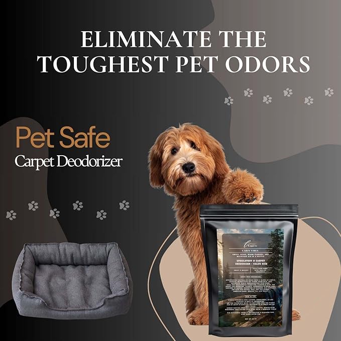 Cabin Vibes Carpet Freshener Powder Refill 36 oz | Powerful Odor Eliminator for Home | Upholstery Deodorizer | Carpet Deodorizer | Pet Urine | Cat Litter Box