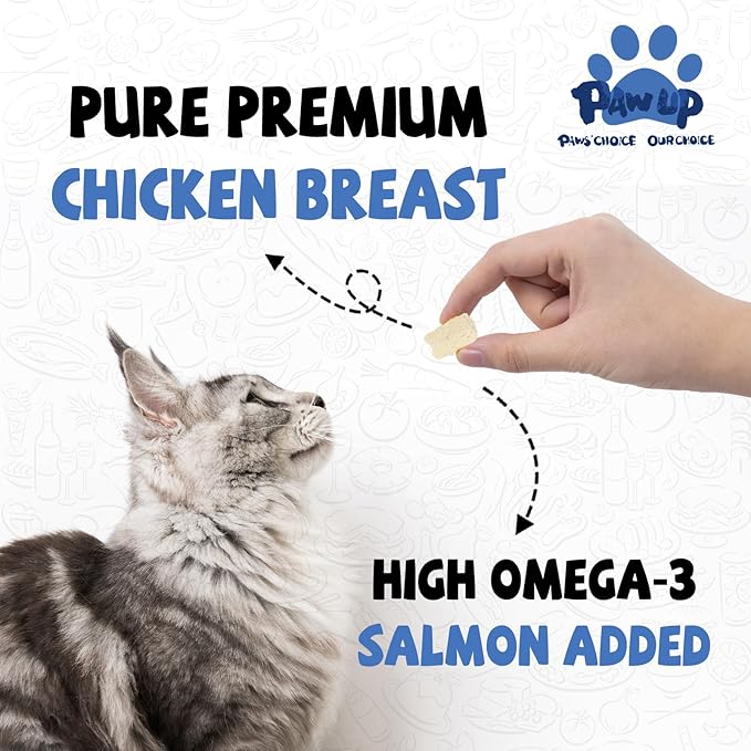 Freeze Dried Raw Dog Food, Chicken & Salmon Recipe Dog Food Topper, High Protein, Rawhide Free, Gluten&Grain Free for Dogs, Cats, 5.3oz