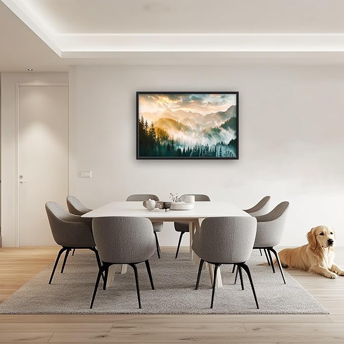 Mountain Large Wall Art Foggy Forest Landscape Pictures Sunrise Wall Decor Nature Scenery Canvas Print Painting Artwork for Bathroom Living Room Bedroom 36L" x 24W"