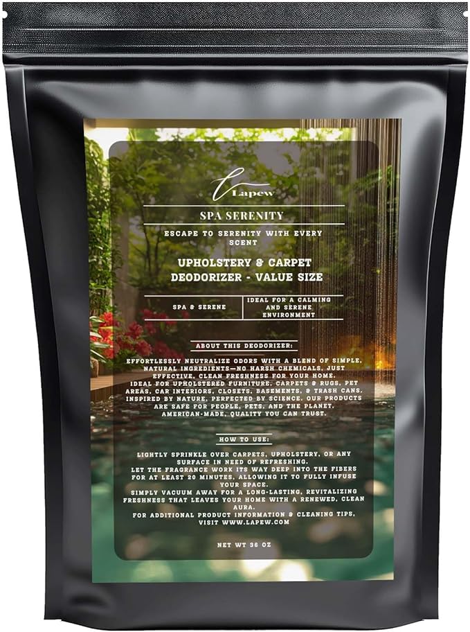 Spa Serenity Carpet Freshener Powder Refill 36 oz | Powerful Odor Eliminator for Home | Upholstery Deodorizer | Carpet Deodorizer | Pet Urine | Cat Litter Box