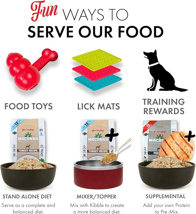 Macanna Grandma Lucy's Grain-Free Turkey Freeze-Dried Dog Food 3 Lbs., Brown