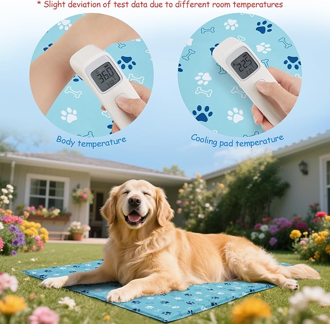 Ownpets Dog Cooling Mat, Large 39 x 23 Inch Thick and Waterproof Cooling Pad for Summer, Water-Filled Pet Mat for Large Dogs, Leakproof Design for Crate, Bed, Sofa, Floor and Car Seat