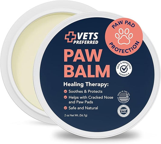 Vets Preferred Paw Balm Pad Protector for Dogs – Dog Paw Balm Soother – Heals, Repairs and Moisturizes Dry Noses and Paws – Ideal for Extreme Weather Season Conditions - 2 Oz