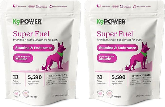K9 Power Super Fuel for Dogs 1lb - Boosts Energy Levels - Supports Muscle Growth & Enhances Joint Health - Pack of 2