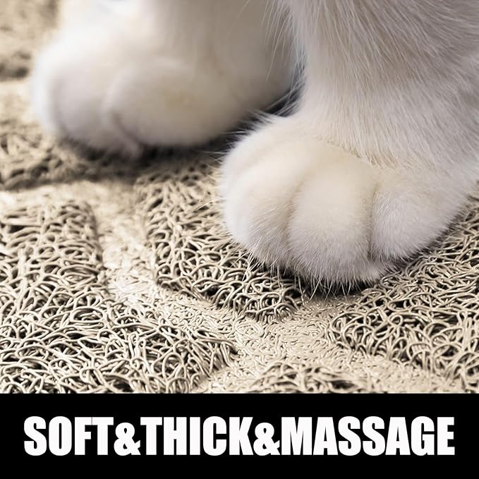 Yimobra Cat Litter Mat, 24"x20" Litter Mat with Litter Lock Mesh, Soft Cat Litter Mat Litter Trapping Mat, Easy to Clean, Non-Slip, Water Resistant, Litter Free Floors, Beige