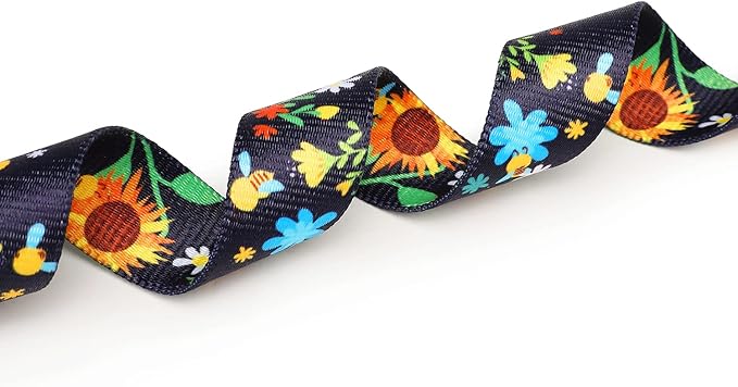 Mercano Adjustable Dog Collar - Special Design Patterns, Soft Nylon Comfortable Durable Pet Collar for Small Medium Large Dogs (S, Sunflower)