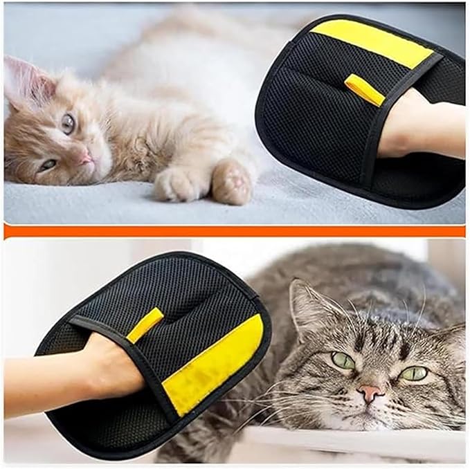 Magic Brush Pet Hair Removal Glove for Cats & Dogs, 2 Pcs Electrostatic Glove for Pet Hair, Cat Grooming Gloves for Hair Removal, Reusable Cat & Dog Hair Remover for Couch, Furniture, Carpet, Curtain