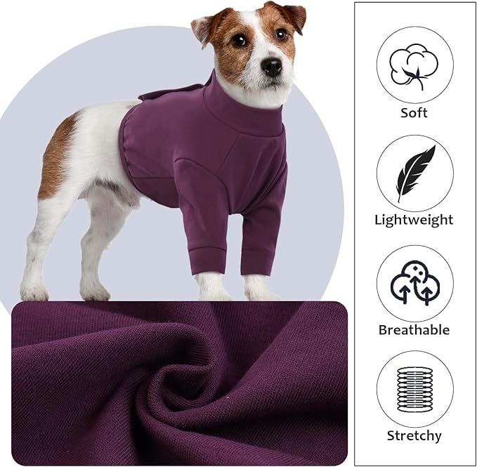 IDOMIK Dog Recovery Suit, Dog Surgery Recovery Suit Front Legs, Comfy Joint Leg Sleeves After Surgery, Elbow Braces Protector for Leg Injuries & Joint Pain, Cone Collar Alternatives,Purple,XL