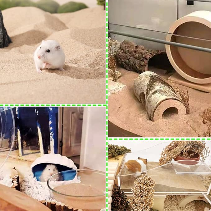 Hamster Bath Sand, 3lb Dust Free Desert Sand or Potty Litter Sand for Hamster Chinchillas Gerbil Syrian Mice Small Animals(Beige)