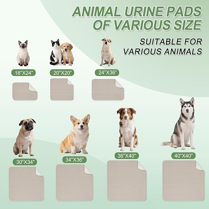 Washable Pee Pads for Dogs, Reusable Puppy Pads Dog Pads, Non-Slip Dog Pee Pads, Leak-Proof Pet Pee Pads Wee Wee Pads for Dogs. (Brown, 18"x24"(Pack of 2))