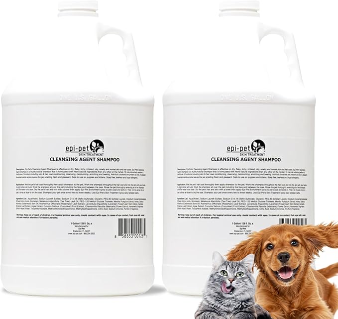 Puppy Safe 6in1 Pet Shampoo, Shampoo for Dogs with Deshedding Coat, Dry Itchy Skin, Hypoallergenic and Sensitive Skin, Scented Vanilla and Lavender (1 Gallon (Pack of 2), 1 Gallon (128 Fl oz))